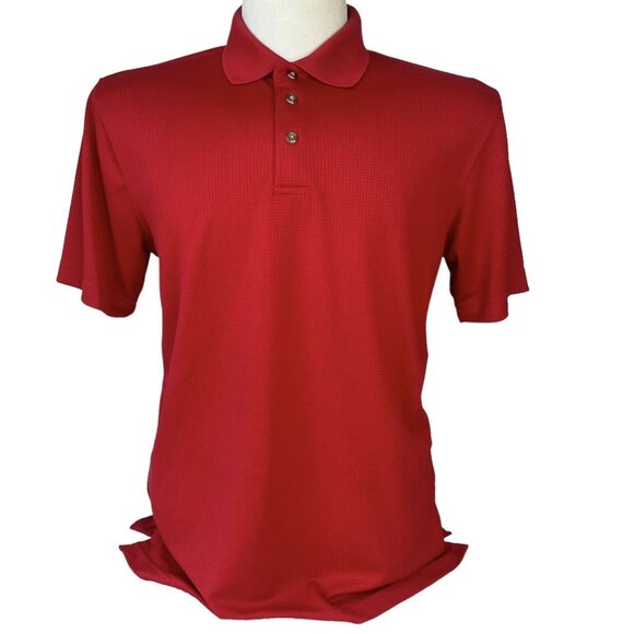 Pebble Beach Performance Mens Golf Polo Shirt Red Short Sleeves Size Medium - Picture 1 of 10